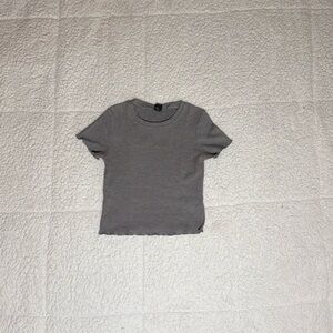 Wild Fable Gray Short Sleeve Cropped Tee